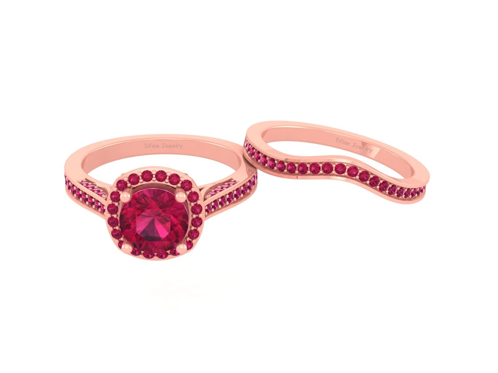 HALO ENGAGEMENT RING BAND SET