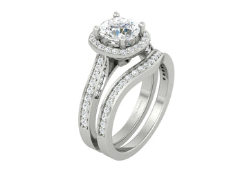 HALO DIAMOND ENGAGEMENT RING SET