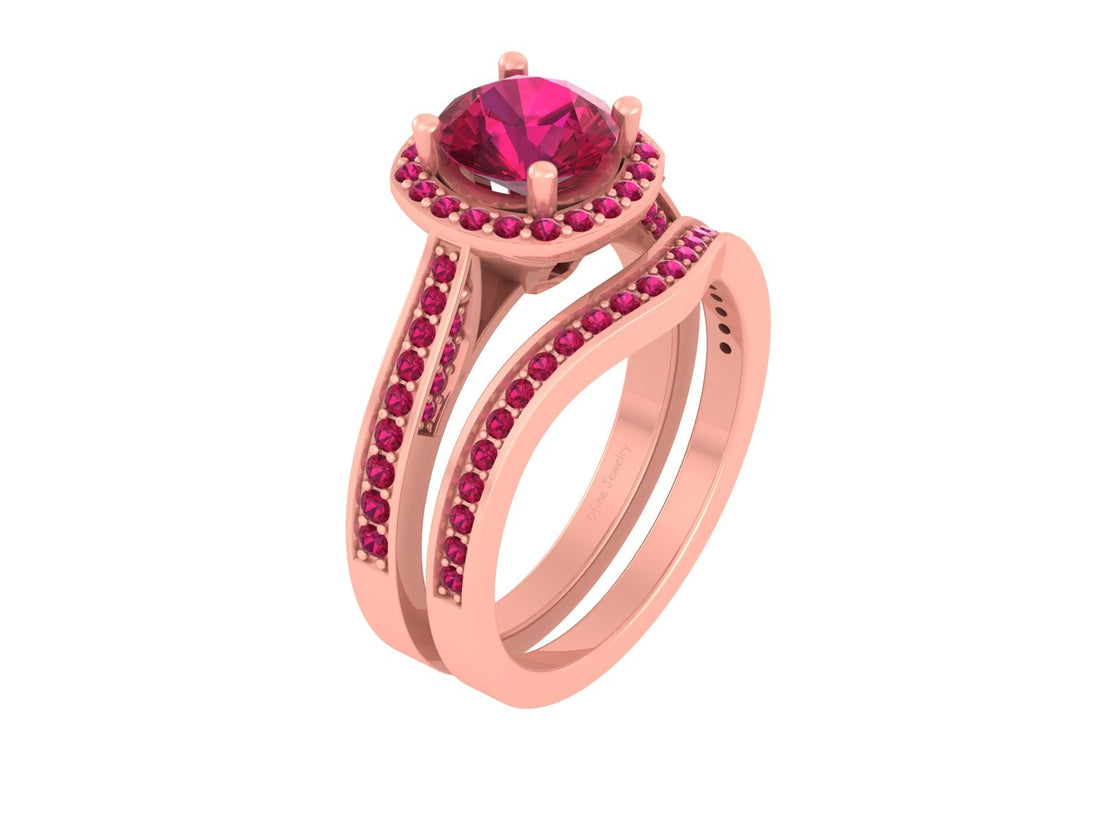 HALO ENGAGEMENT RING BAND SET