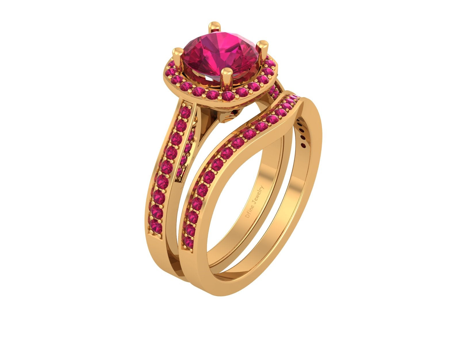 HALO ENGAGEMENT RING BAND SET