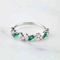 Emerald Wedding Bands Marquise Cut Eternity Band Promise Ring