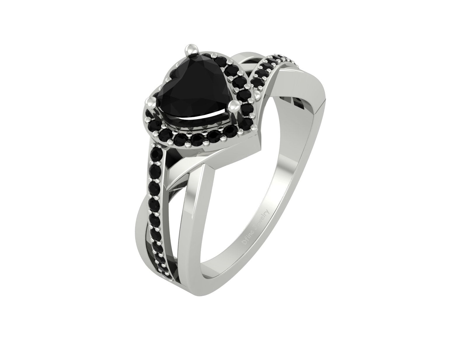 ONYX HALO ENGAGEMENT RING