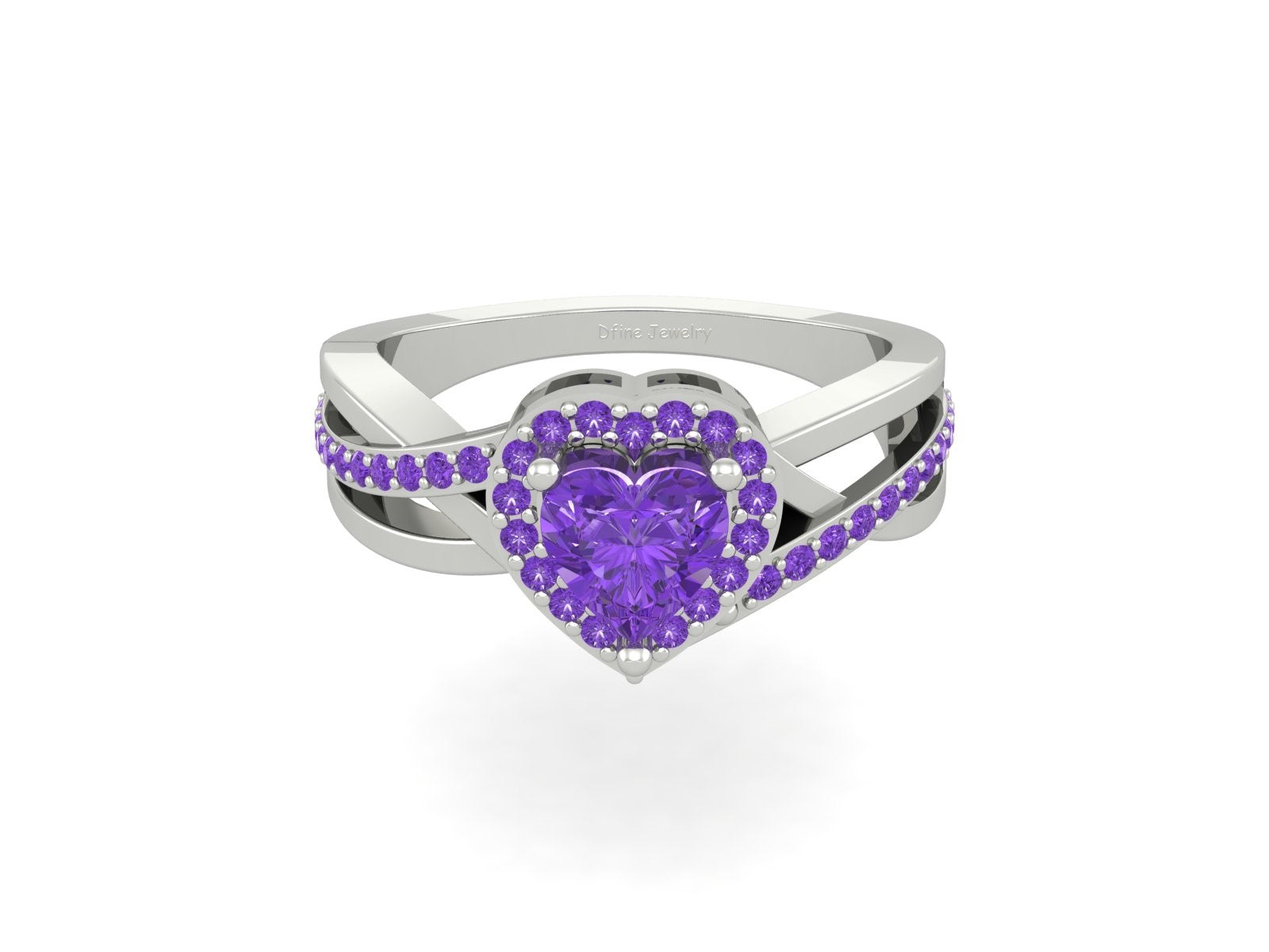 SOLID 18K GOLD HEART RING