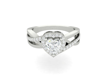 HEART DIAMOND HALO WEDDING RING