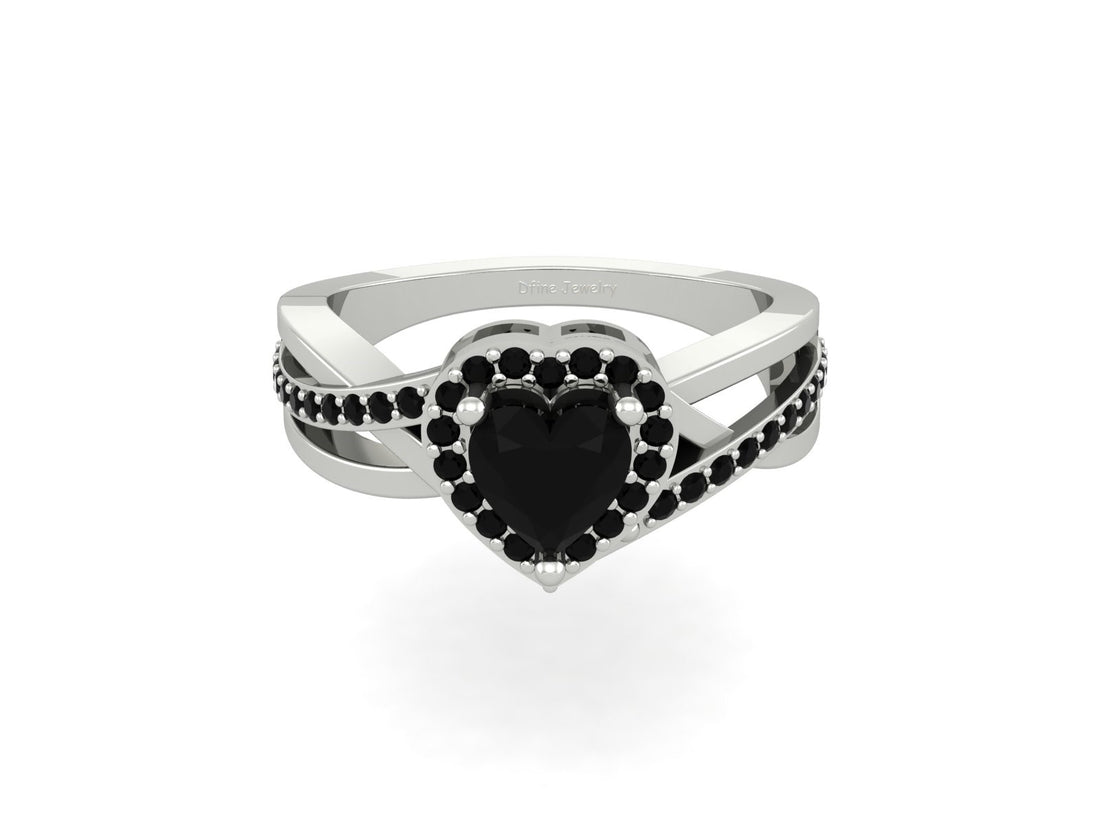 ONYX HALO ENGAGEMENT RING