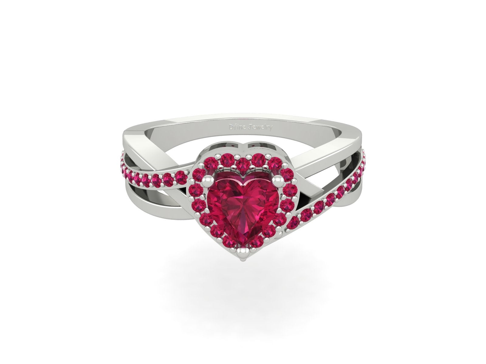 SOLID 18K GOLD HEART RING
