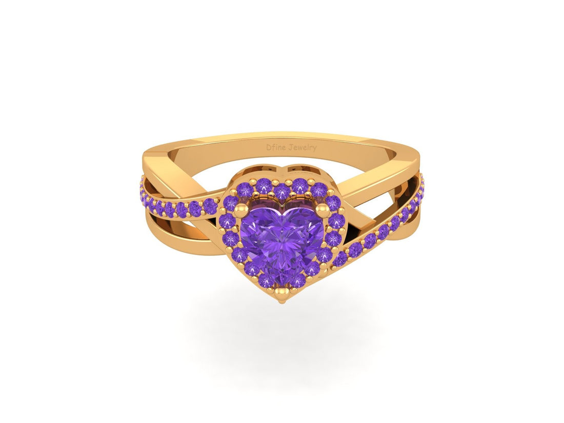 SOLID 18K GOLD HEART RING