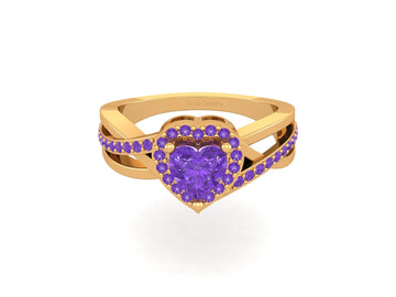 SOLID 18K GOLD HEART RING