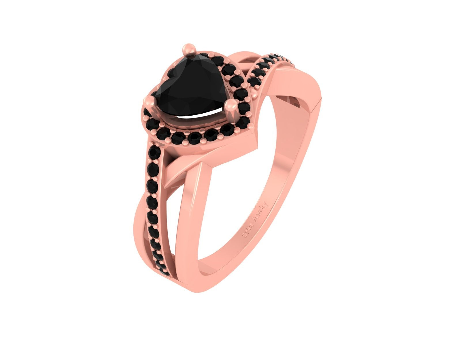 ONYX HALO ENGAGEMENT RING