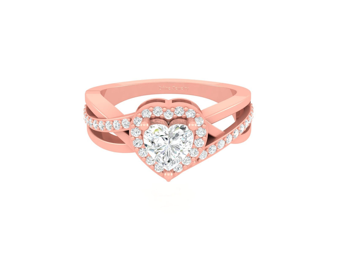 HEART DIAMOND HALO WEDDING RING