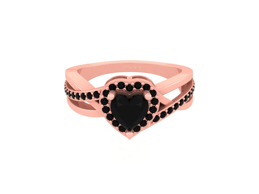 ONYX HALO ENGAGEMENT RING