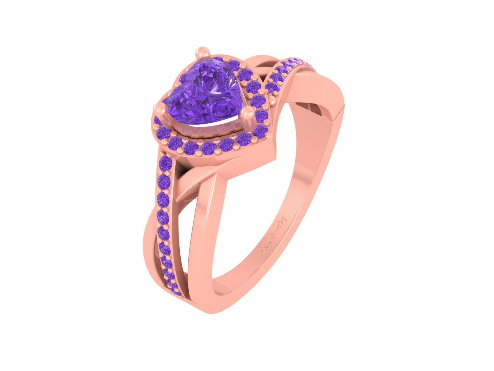 SOLID 18K GOLD HEART RING