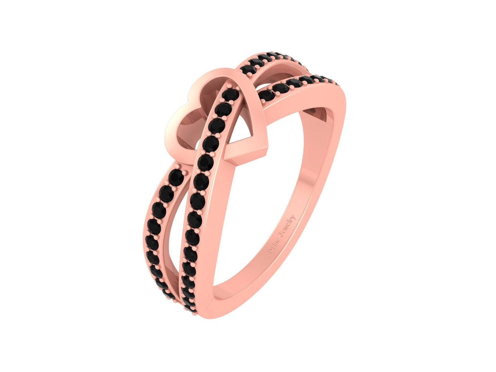 BLACK DIAMOND HEART RING