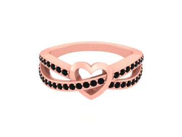 BLACK DIAMOND HEART RING