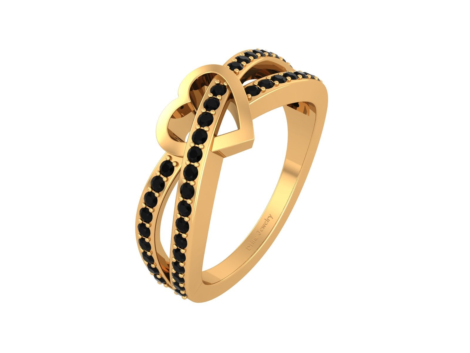 BLACK DIAMOND HEART RING