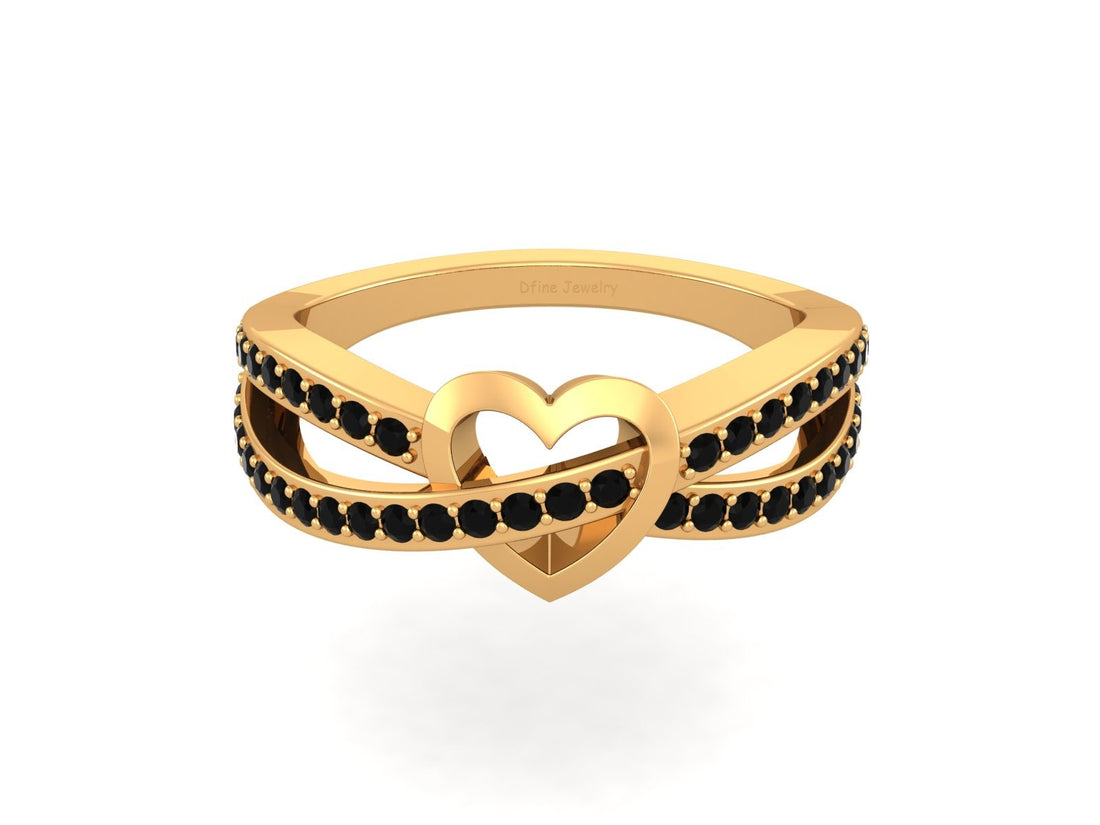BLACK DIAMOND HEART RING