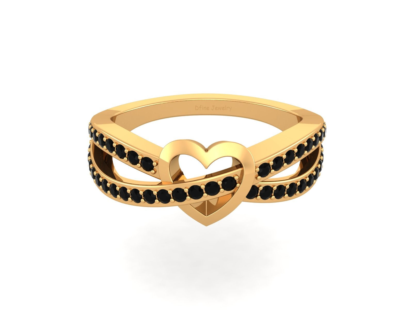 BLACK DIAMOND HEART RING