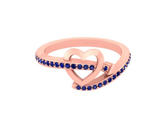 Madly Love Heart Arrow Ring Solid 14k Rose Gold Heart Ring