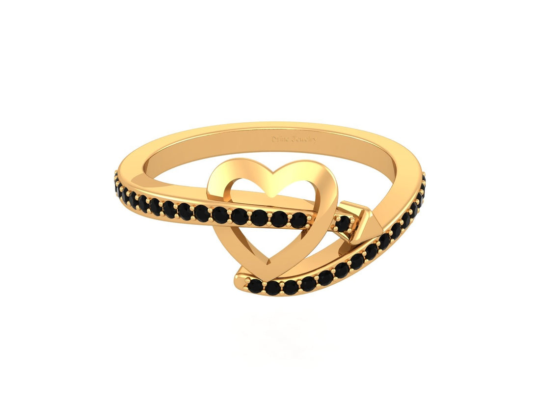 CUPID'S ARROW HEART RING