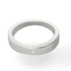 Diamond Wedding Band Solid 14k White Gold Anniversary Band For Him