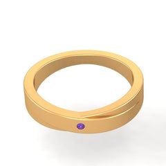 Gold Wedding Band For Mens Eternity Band For Him Anniversary Gift