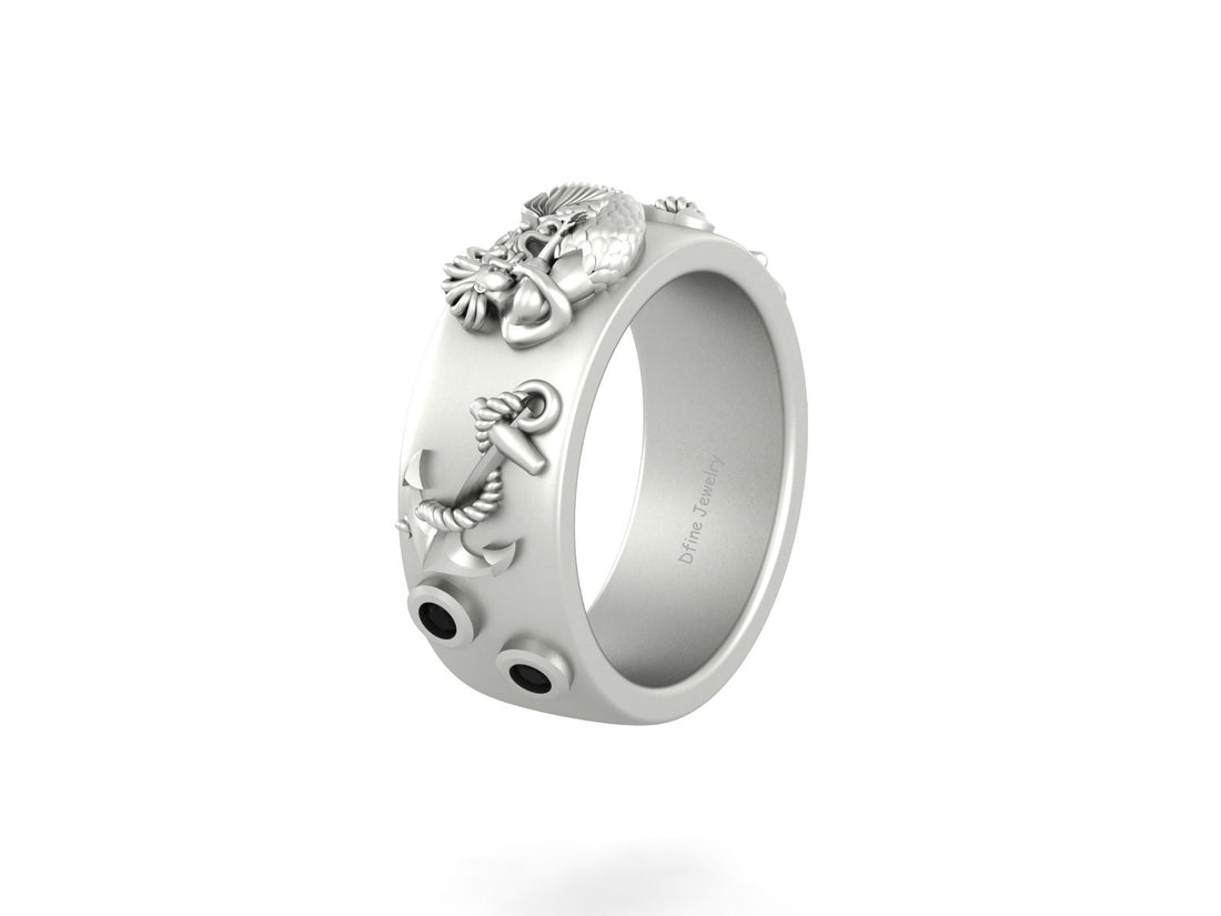 MERMAID ANCHOR BAND SILVER