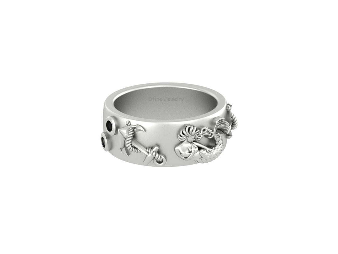 MERMAID ANCHOR BAND SILVER