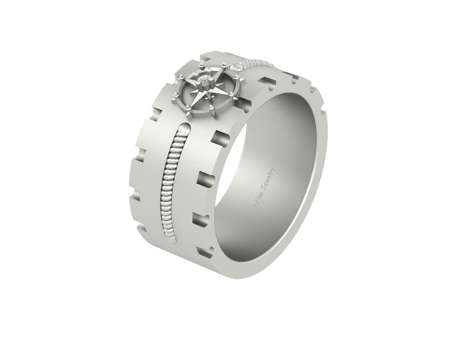 NAUTICAL ROPE COMPASS RING