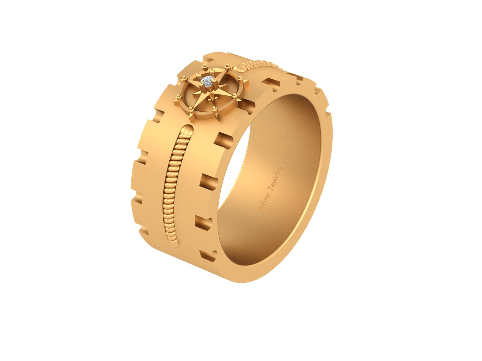 NAUTICAL ROPE COMPASS RING