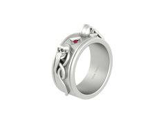 Snake and Skull Ring Gothic Skull Wedding Band For Mens Skull Ring