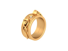 Skull Wedding Band Mens Snake and Skull Ring Halloween Jewelry