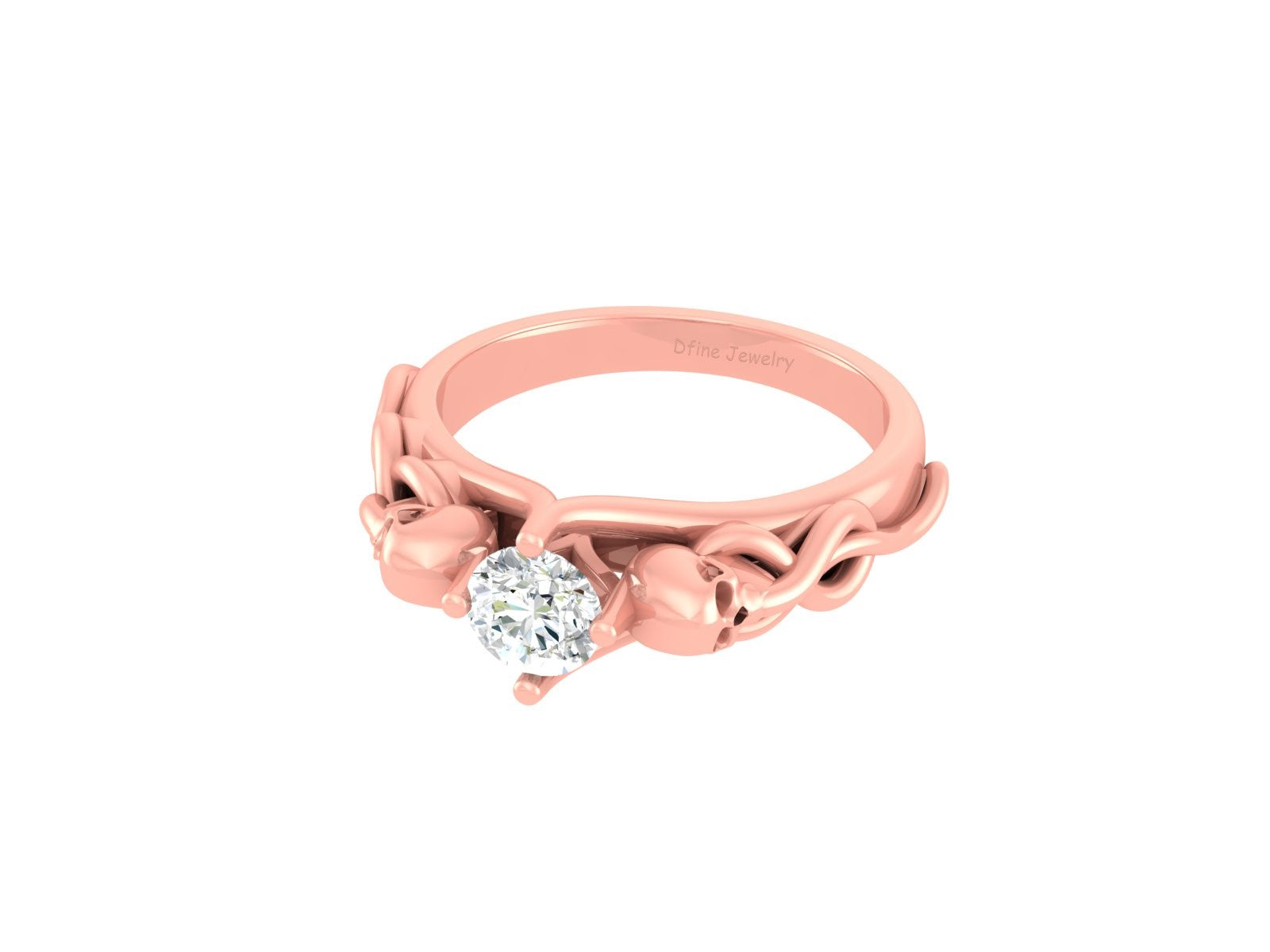 DEF WHITE MOISSANITE SKULL ENGAGEMENT RING