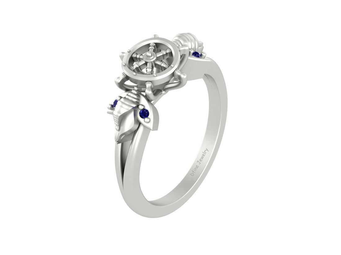 MARINE THEME SEASHELL WEDDING RING