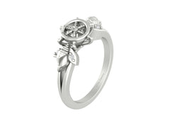 Seashell Marine Ring Sterling Silver Beach Themed Wedding Ring