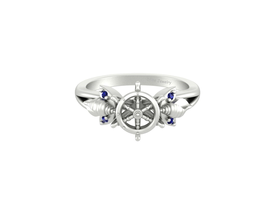 MARINE THEME SEASHELL WEDDING RING