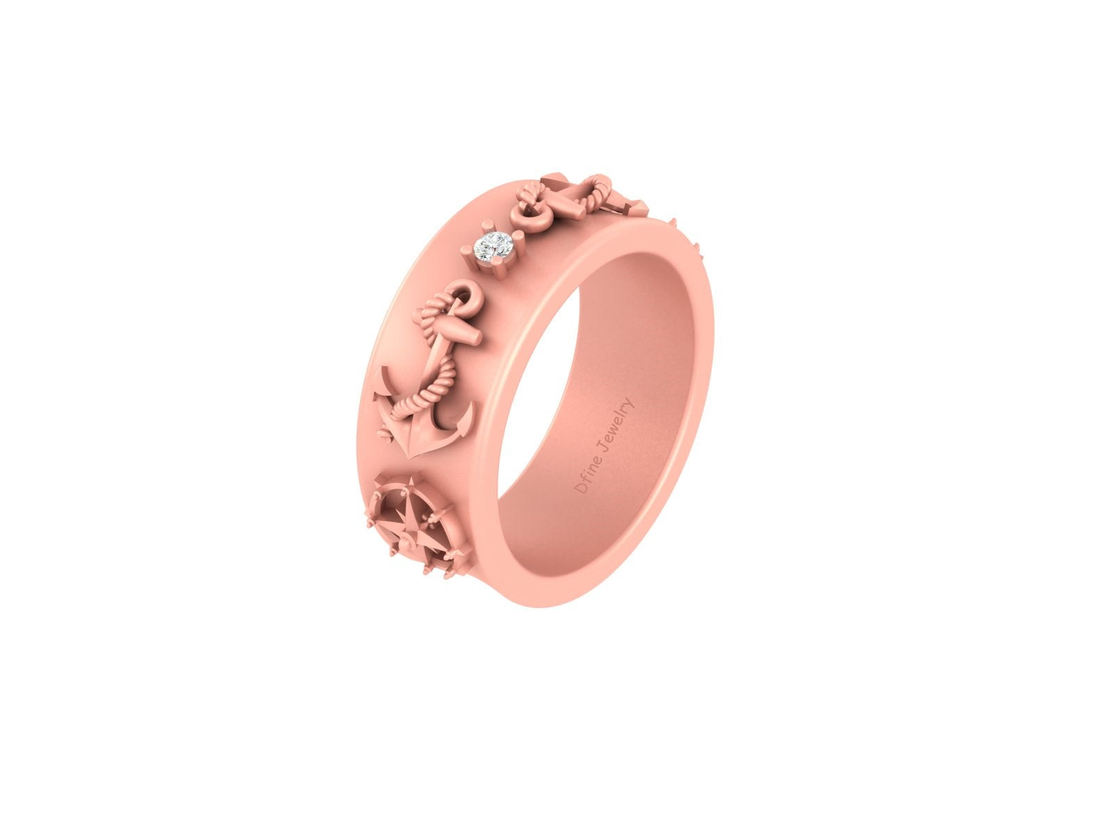 ANCHOR NAUTICAL WEDDING BAND