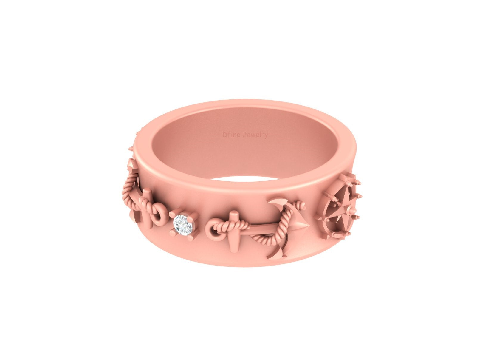 ANCHOR NAUTICAL WEDDING BAND