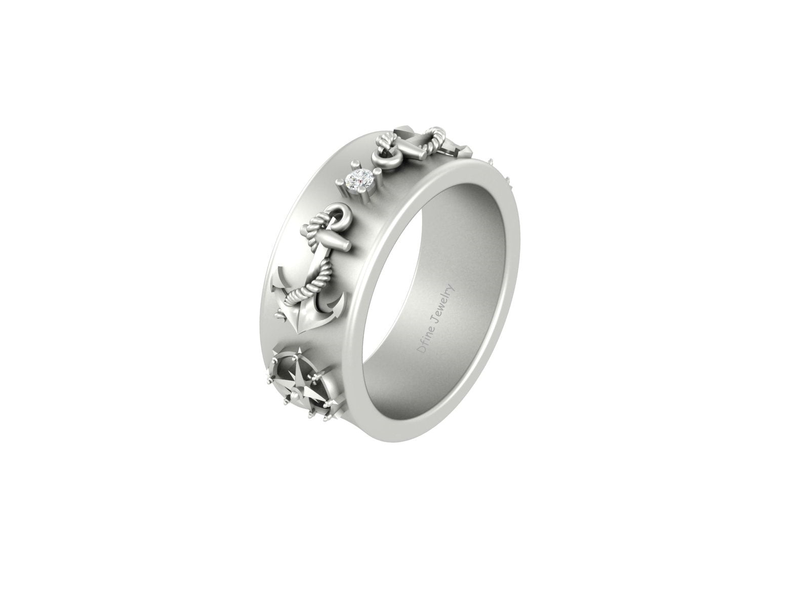 ANCHOR NAUTICAL WEDDING BAND