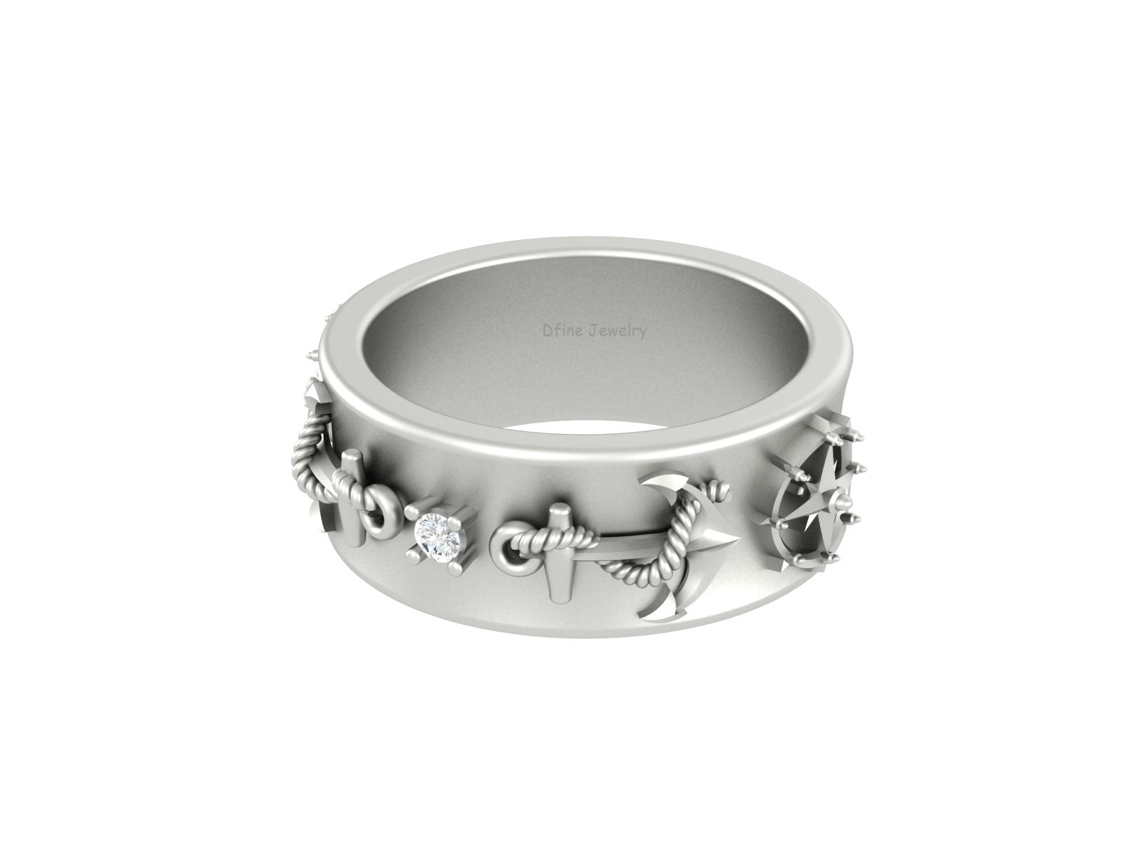 ANCHOR NAUTICAL WEDDING BAND