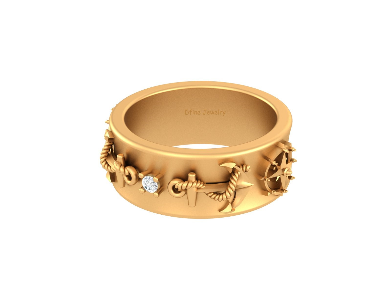 ANCHOR NAUTICAL WEDDING BAND