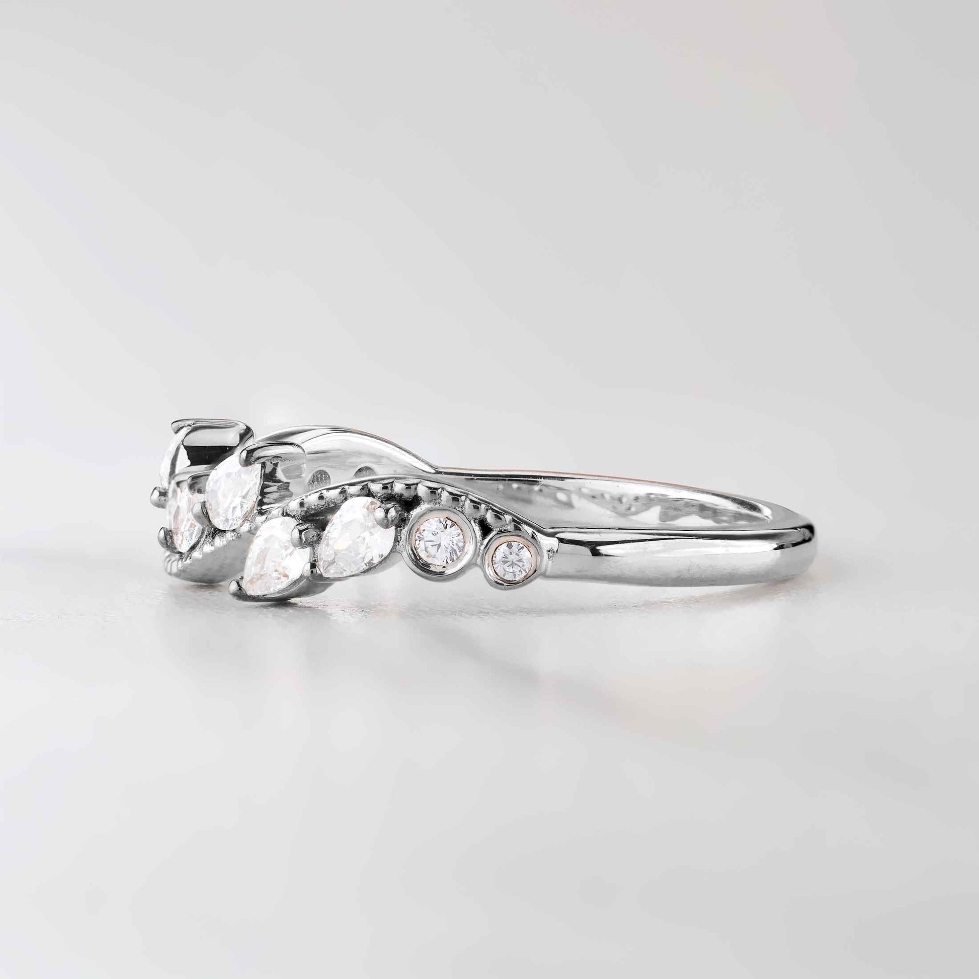 CZ Diamond Wedding Band Engagement Ring Enhancer Art Deco Jewelry