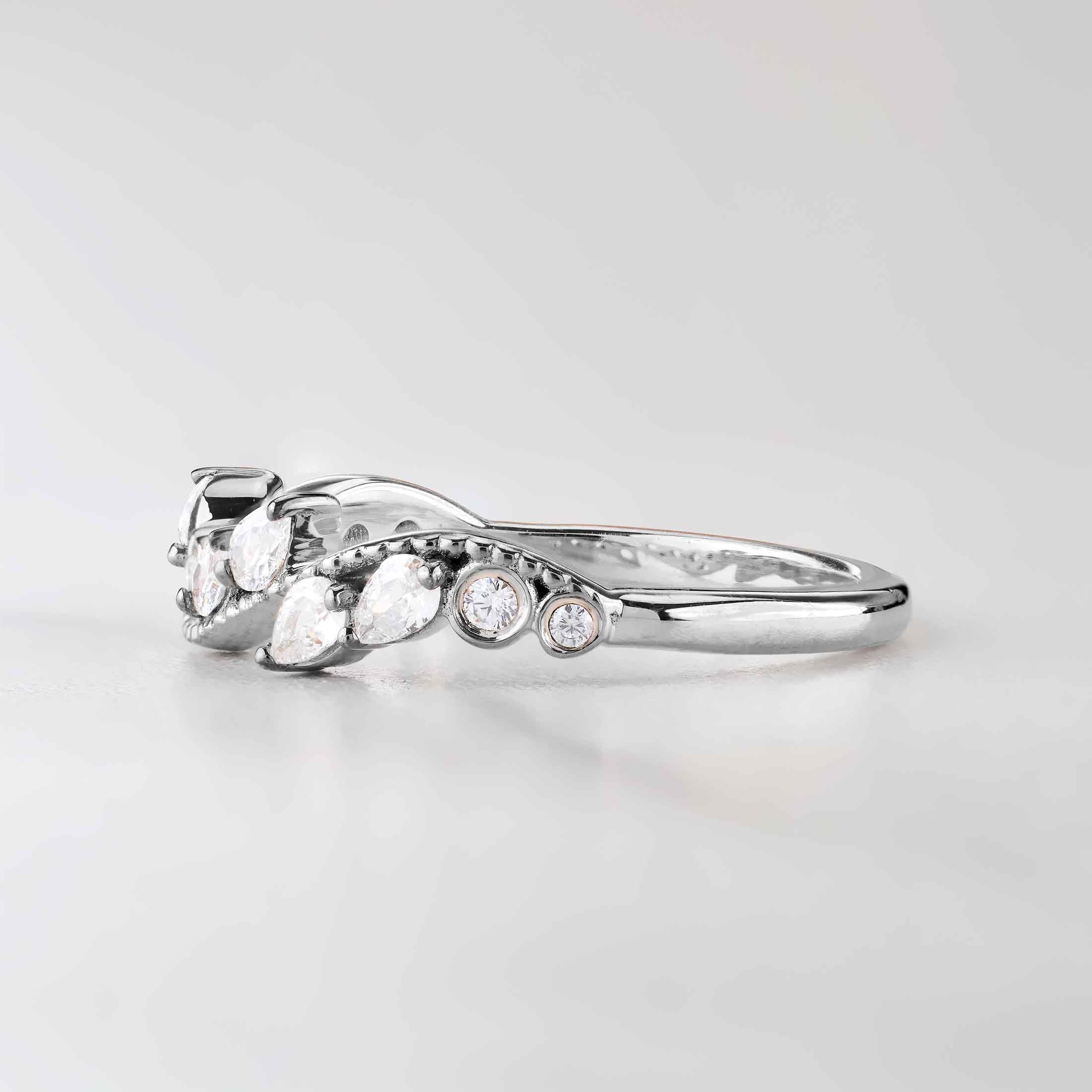 CZ Diamond Wedding Band Engagement Ring Enhancer Art Deco Jewelry