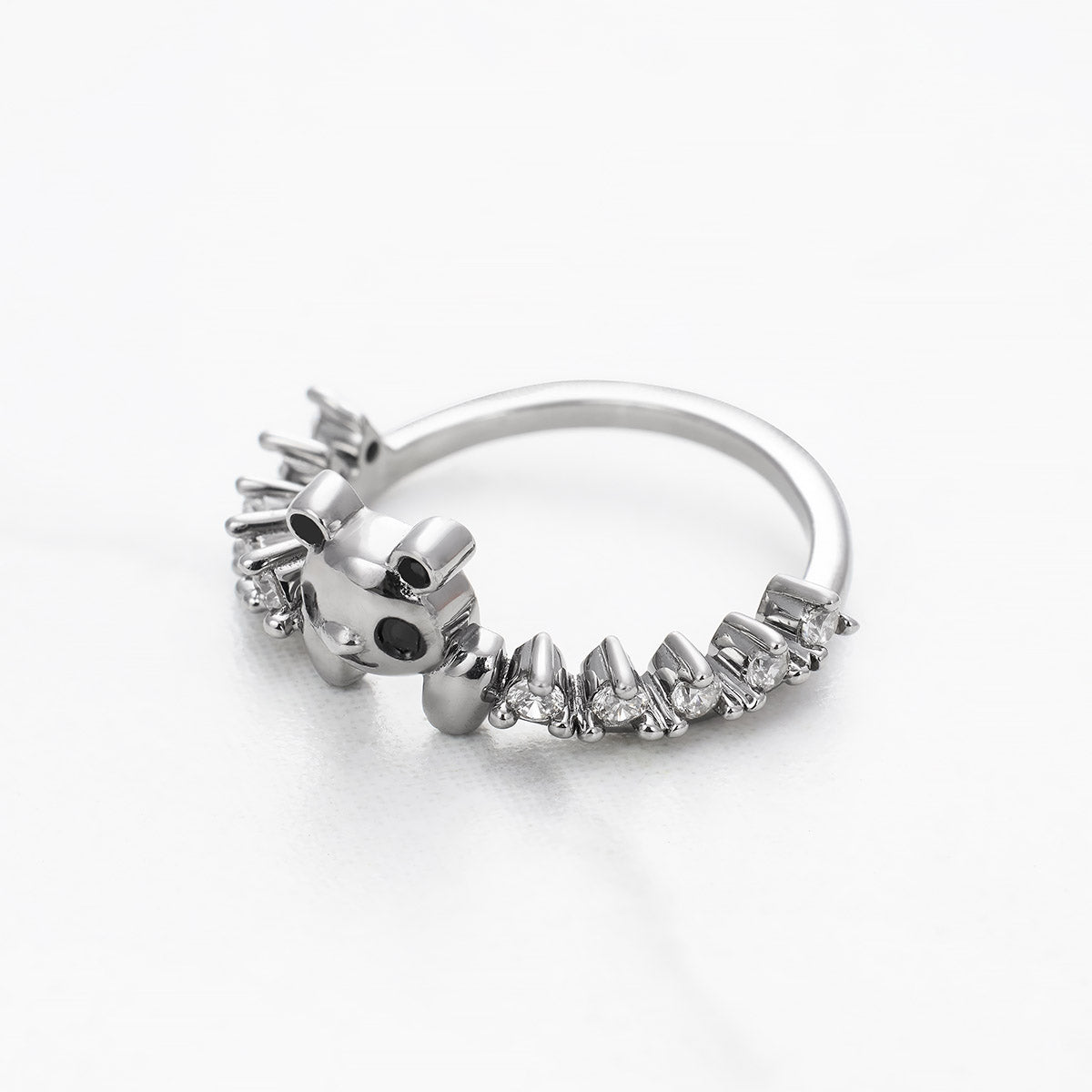 Panda Ring Moissanite Diamond Stacking Wedding Band Panda Jewelry Sterling Silver Rose Gold White Gold