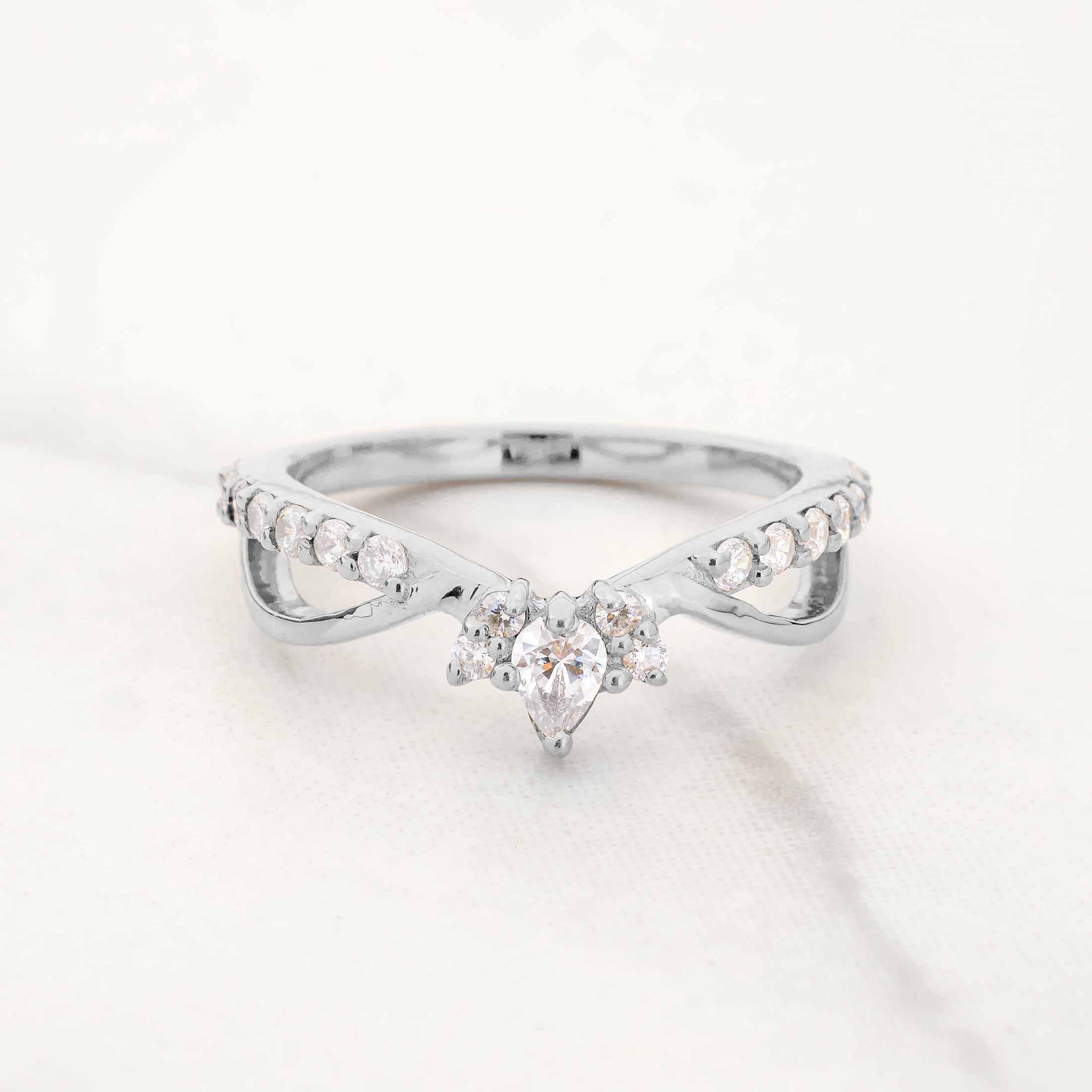 Fancy Ring Enhancer Moissanite Diamond Curved Wedding Band Stacking Rose Gold White Gold