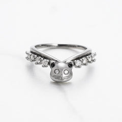 Cat Ring Enhancer Cute Kitty Cat Jewelry Curved Wedding Band