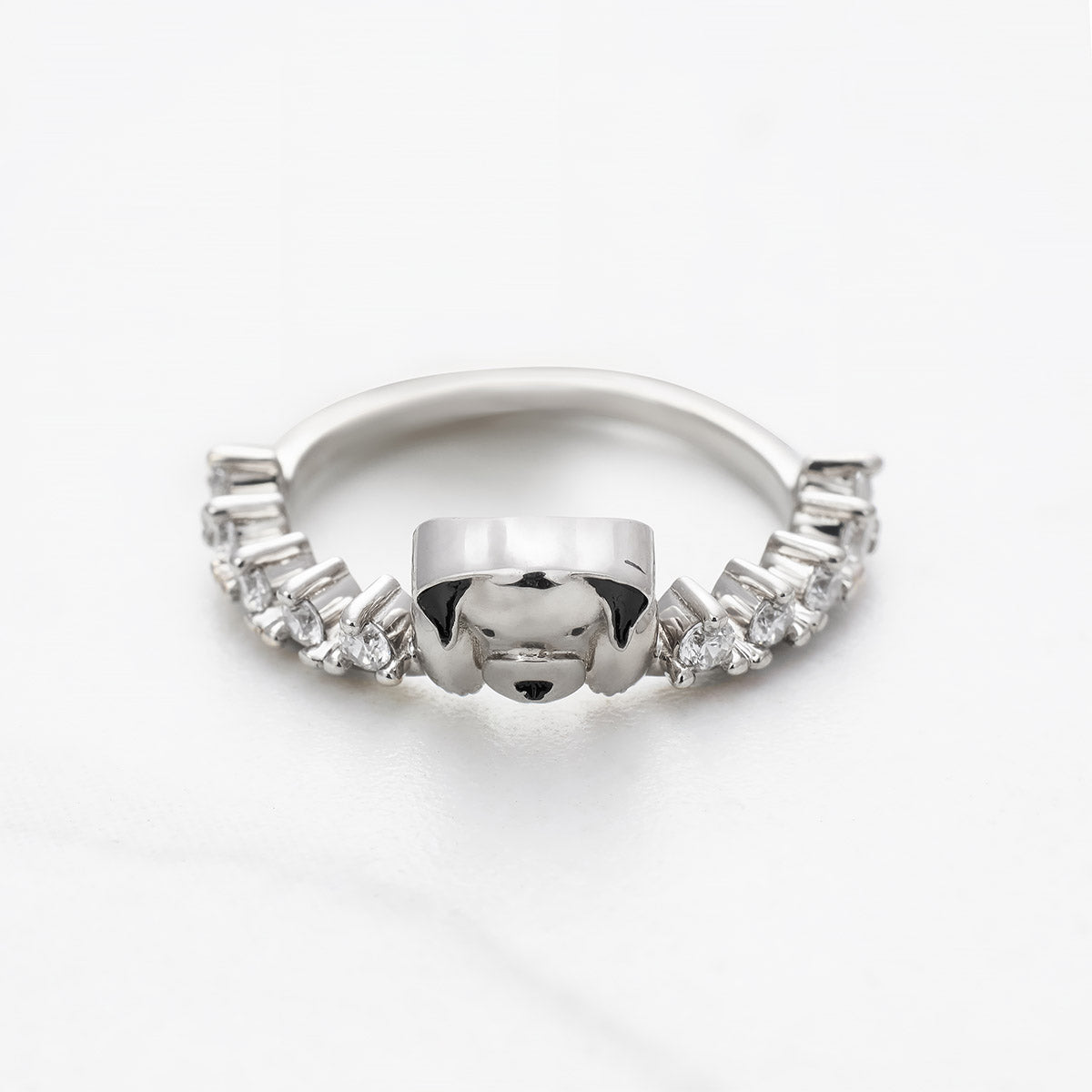 Moissanite Diamond Dog Ring Stacking Wedding Band Puppy Ring