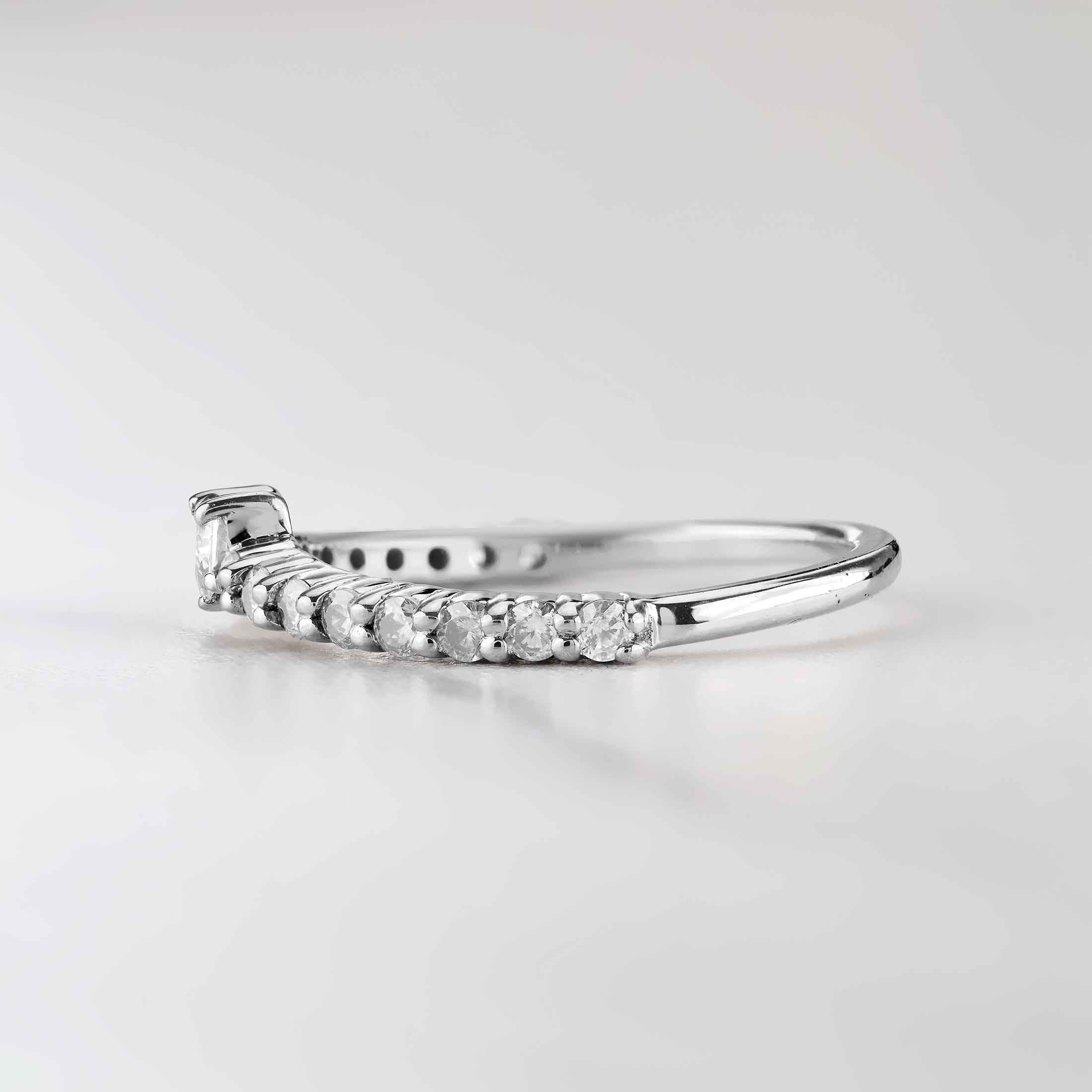 Heart Enhancer Wedding Band AAA CZ Diamond Promise Ring Rose Gold