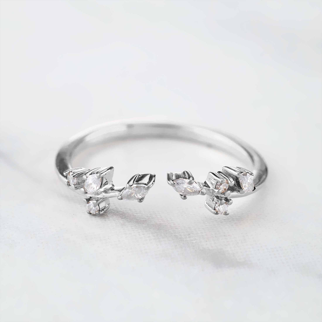 Open Ring Enhancer Wedding Band Women Art Deco AAA CZ 925 Sterling Silver