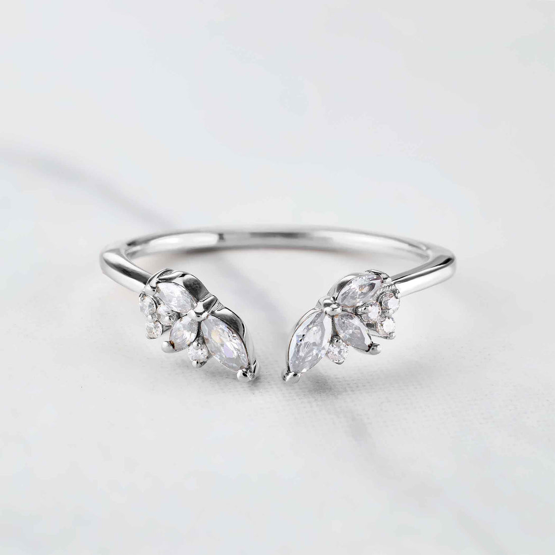 Open Wedding Ring Enhancer AAA CZ Diamond Stacking Band