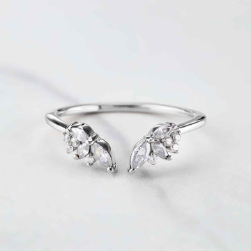 Open Wedding Ring Enhancer AAA CZ Diamond Stacking Band